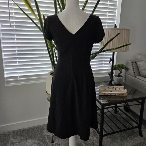 Banana Republic Basic Black Shirred Side Dress. Side zipper. Size 2. Good p - Picture 3 of 7